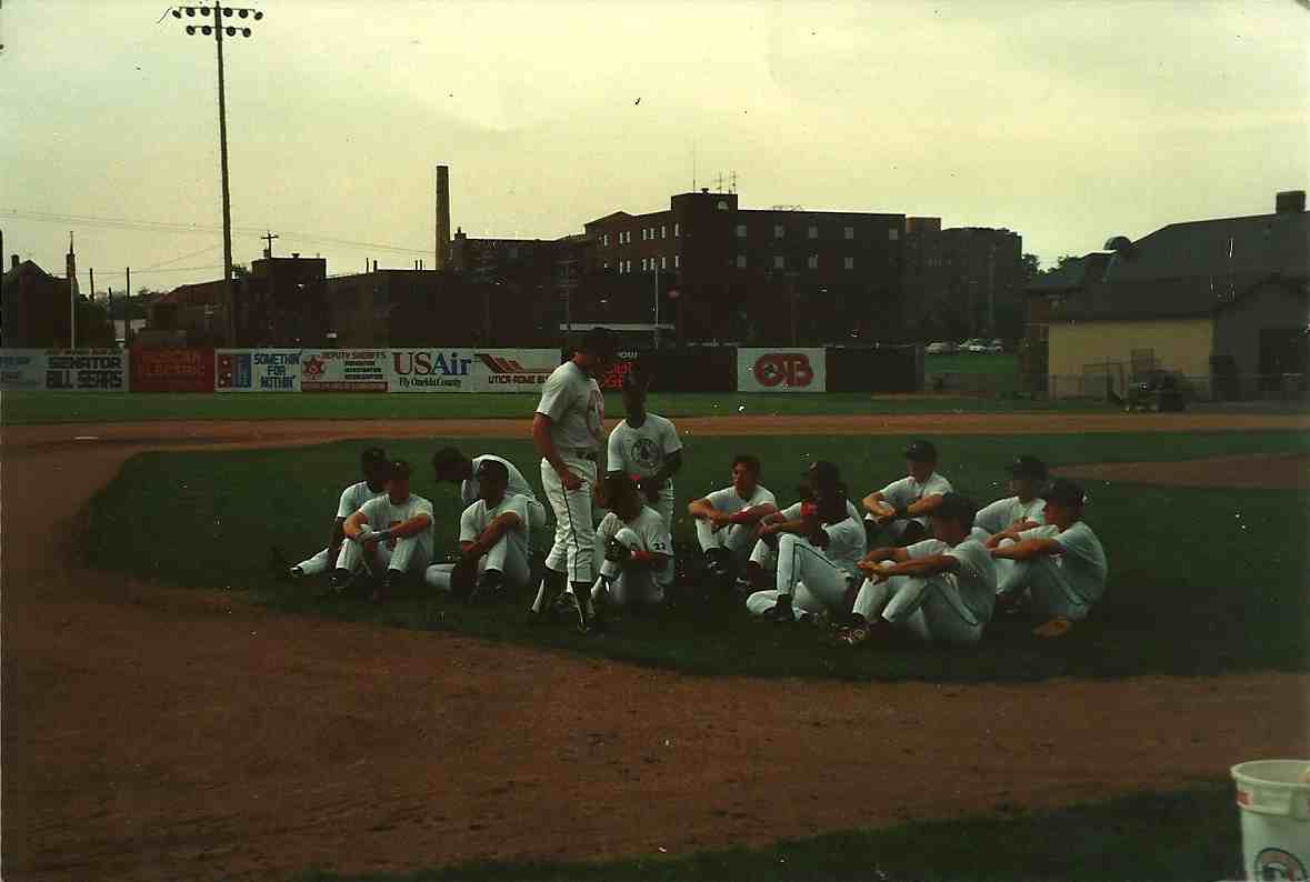pre game teaching baserunning strategies Utica Blue Sox 1994