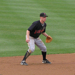 infielder in ready position