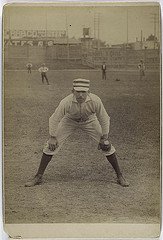 infielder Arthur Irwin Philadelphia Quakers ready position