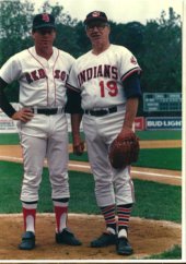 Dave Holt & Bob Feller New Britain Red Sox 1988