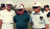 Roy Taylor, Bert Holt and Pete Beiden at COS alumni baseball game.