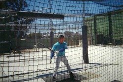 pre game batting practice Ray Chang getting his swings in.